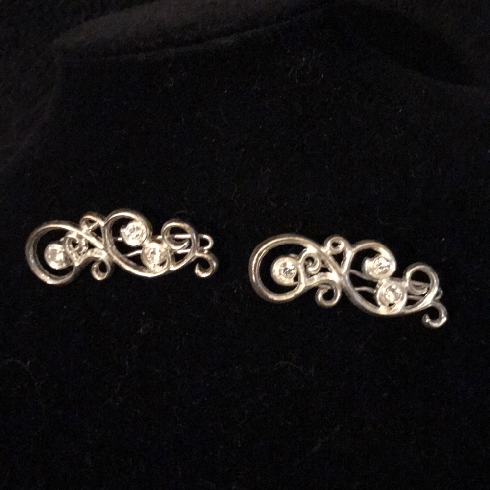 Silver and crystal hair clips